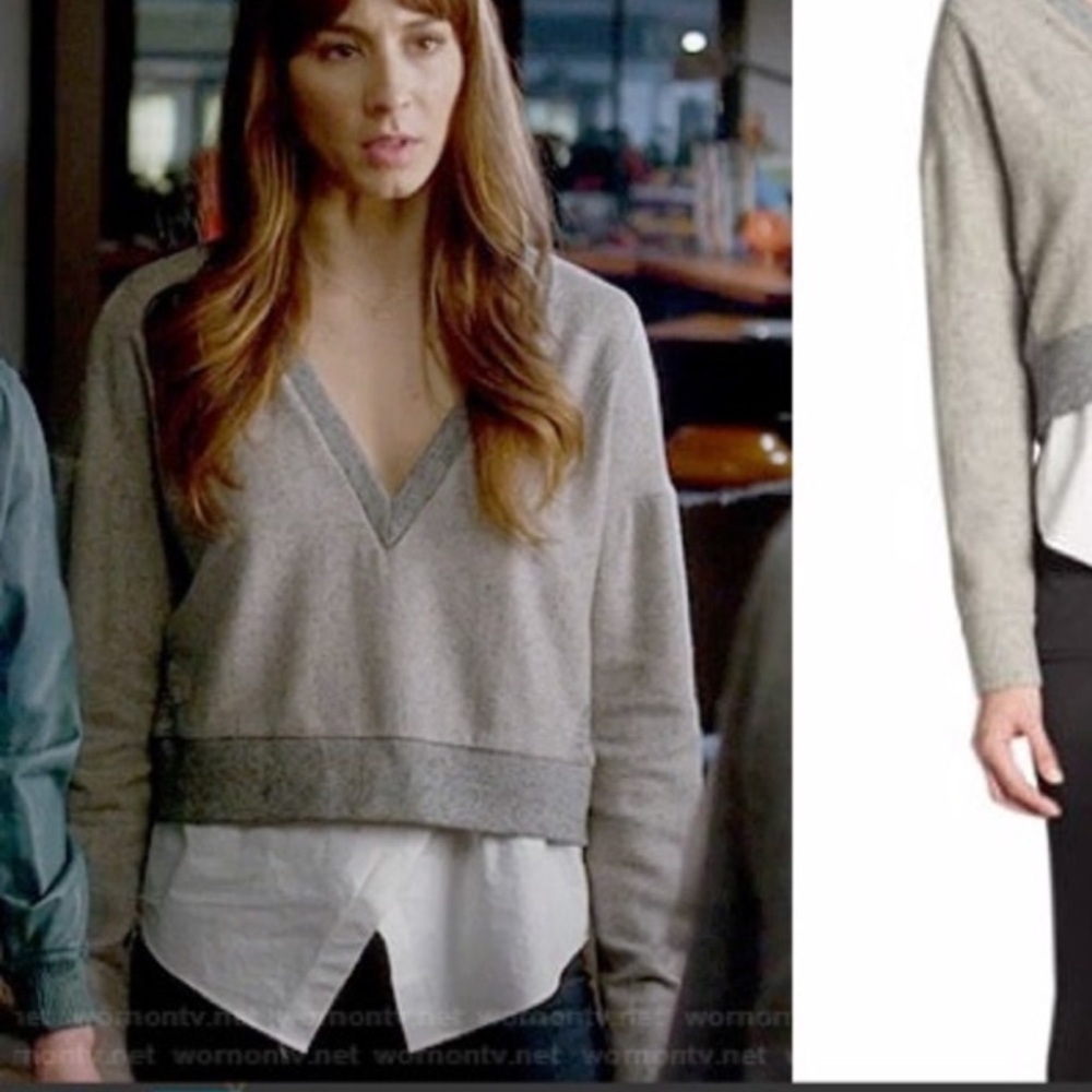 Derek Lam 10 Crosby Cropped V neck Sweater